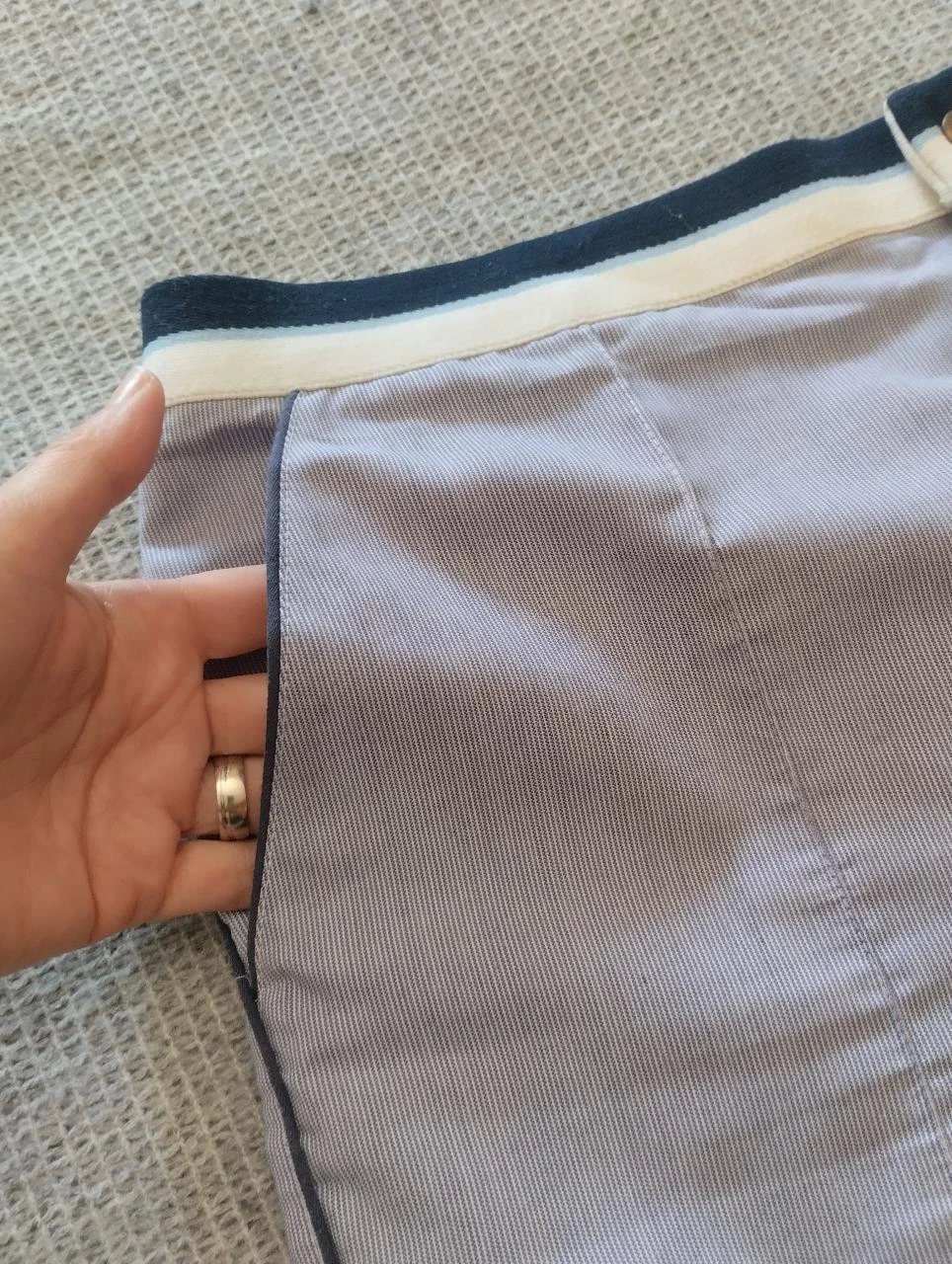 Puma Short de sport rayé blanc et bleu marine pour femmes M Léger été Y2K – photo 5
